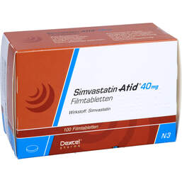 Abbildung: Simvastatin Atid 40 mg Filmtabletten 100 St, Filmtabletten PZN 00435353