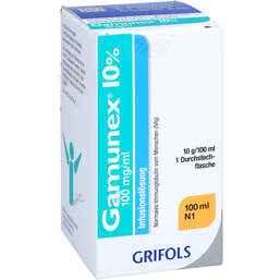 Abbildung: Gamunex 10% 100 ml Injektionsflaschen 100 ml, Infusionslösung PZN 00440443