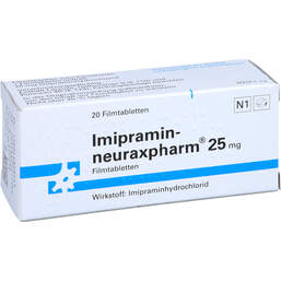 Abbildung: Imipramin neuraxpharm 25 mg Filmtabletten 20 St, Filmtabletten PZN 00448982