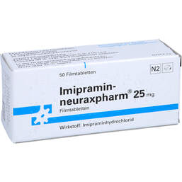 Abbildung: Imipramin neuraxpharm 25 mg Filmtabletten 50 St, Filmtabletten PZN 00449042