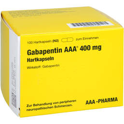 Abbildung: Gabapentin AAA 400 mg Hartkapseln 100 St, Hartkapseln PZN 00451783