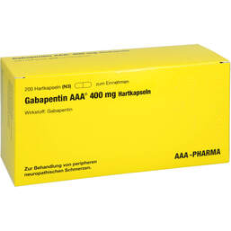 Abbildung: Gabapentin AAA 400 mg Hartkapseln 200 St, Hartkapseln PZN 00451843