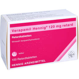 Abbildung: Verapamil Hennig 120 mg reta 100 St, Retard-Tabletten PZN 00461511