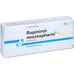 Abbildung: Ropinirol neuraxpharm 1 mg Filmtabletten 21 St, Filmtabletten PZN 00462019