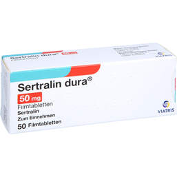 Abbildung: Sertralin dura 50 mg Filmtabletten 50 St, Filmtabletten PZN 00470579