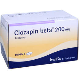 Abbildung: Clozapin beta 200 mg Tabletten 100 St, Tabletten PZN 00472271