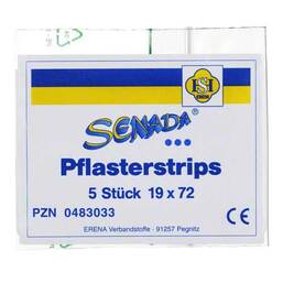 Abbildung: Senada Pflasterstrips 19x72 mm Pflaster, 5 St PZN 00483033