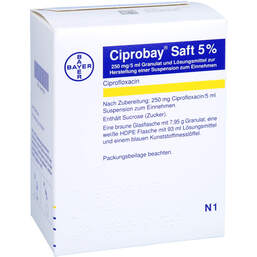Abbildung: Ciprobay Saft 5% 100 ml, Trockensaft PZN 00497199