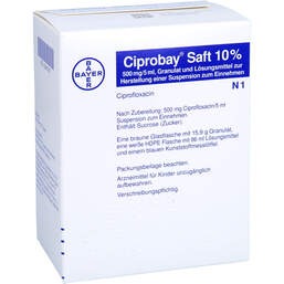 Abbildung: Ciprobay Saft 10% 100 ml, Trockensaft PZN 00497207