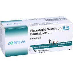 Abbildung: Finasterid Winthrop 5 mg Filmtabletten 50 St, Filmtabletten PZN 00500955