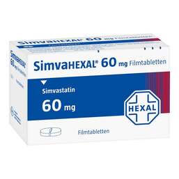 Abbildung: Simvahexal 60 mg Filmtabletten 30 St, Filmtabletten PZN 00515678