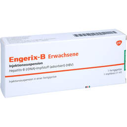 Abbildung: Engerix B Erwachsene Injektionssuspension in einer Fertigspritze 1 St, Injektionssuspension PZN 00539466