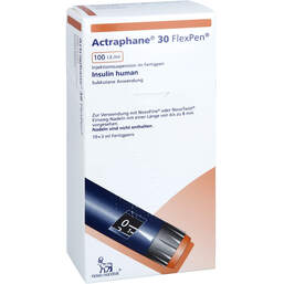 Abbildung: Actraphane 30 Flexpen 100 I.E. / ml Fertigspritzen 10X3 ml, Injektionssuspension PZN 00541629