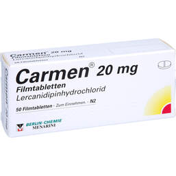 Abbildung: Carmen 20 mg Filmtabletten 50 St, Filmtabletten PZN 00544438