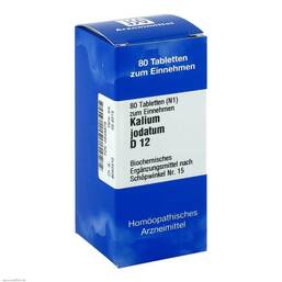 Abbildung: Biochemie 15 Kalium jodatum D 12 Tabletten Tabletten, 80 St PZN 00545679