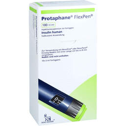 Abbildung: Protaphane Flexpen 100I.E. / ml Injektionssuspension im Fertigpen 10X3 ml, Injektionssuspension PZN 00546578