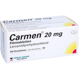 Abbildung: Carmen 20 mg Filmtabletten 100 St, Filmtabletten PZN 00546845