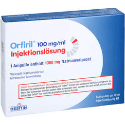 Abbildung: Orfiril 100 mg / ml Injektionslösung 5X10 ml, Injektionslösung PZN 00550835
