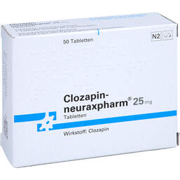 Abbildung: Clozapin neuraxpharm 25 mg Tabletten 50 St, Tabletten PZN 00557085