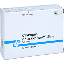 Abbildung: Clozapin neuraxpharm 25 mg Tabletten 100 St, Tabletten PZN 00557091