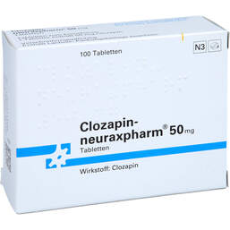 Abbildung: Clozapin neuraxpharm 50 mg Tabletten 100 St, Tabletten PZN 00557139