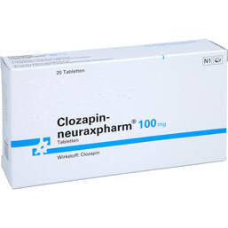 Abbildung: Clozapin neuraxpharm 100 mg Tabletten 20 St, Tabletten PZN 00557145