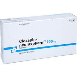 Abbildung: Clozapin neuraxpharm 100 mg Tabletten 100 St, Tabletten PZN 00557168