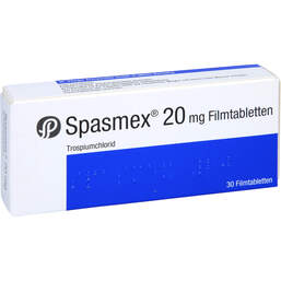 Abbildung: Spasmex 20 mg Filmtabletten 30 St, Filmtabletten PZN 00557731