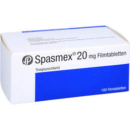 Abbildung: Spasmex 20 mg Filmtabletten 100 St, Filmtabletten PZN 00558328