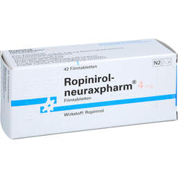 Abbildung: Ropinirol neuraxpharm 4 mg Filmtabletten 42 St, Filmtabletten PZN 00560360