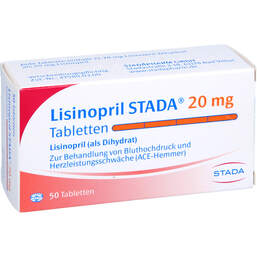 Abbildung: Lisinopril STADA 20 mg Tabletten 50 St, Tabletten PZN 00570499