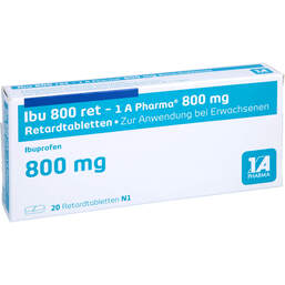 Abbildung: Ibu 800 ret 1A Pharma Tabletten 20 St, Retard-Tabletten PZN 00574020