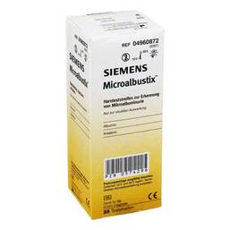 Abbildung: Microalbustix Harnteststreif Teststreifen, 25 St PZN 00574296