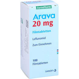 Abbildung: Arava 20 mg Filmtabletten 100 St, Filmtabletten PZN 00575551