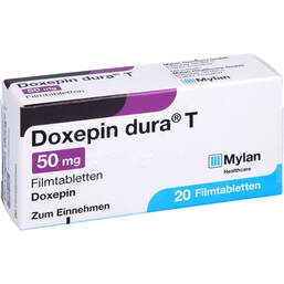 Abbildung: Doxepin dura T 50 mg Filmtabletten 20 St, Filmtabletten PZN 00581008