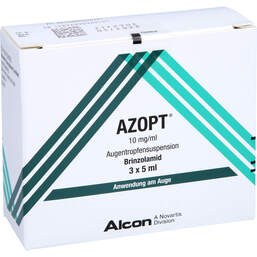 Abbildung: Azopt 10 mg / ml Augentropfensuspension 3X5 ml, Augentropfen PZN 00587672