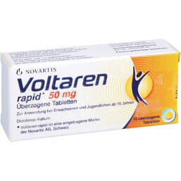 Abbildung: Voltaren rapid 50 mg überzogene Tabletten 12 St, Überzogene Tabletten PZN 00590303