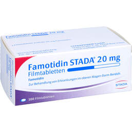 Abbildung: Famotidin STADA 20 mg Filmtabletten 100 St, Filmtabletten PZN 00592704