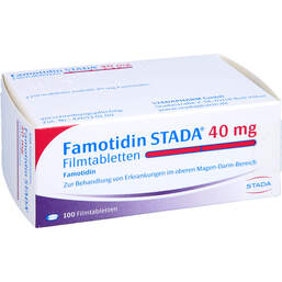 Abbildung: Famotidin STADA 40 mg Filmtabletten 100 St, Filmtabletten PZN 00592733