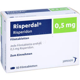 Abbildung: Risperdal 0,5 mg Filmtabletten 50 St, Filmtabletten PZN 00596085