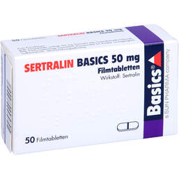Abbildung: Sertralin Basics 50 mg Filmtabletten 50 St, Filmtabletten PZN 00596866
