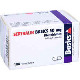 Abbildung: Sertralin Basics 50 mg Filmtabletten 100 St, Filmtabletten PZN 00597133