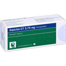 Abbildung: Zopiclon-CT 3,75 mg Filmtabletten 10 St, Filmtabletten PZN 00604790