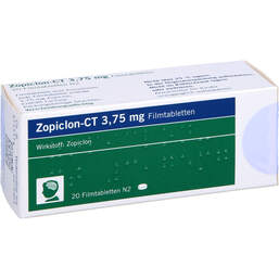 Abbildung: Zopiclon-CT 3,75 mg Filmtabletten 20 St, Filmtabletten PZN 00604821