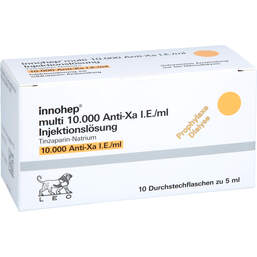Abbildung: Innohep multi 10.000 Anti-Xa I.E. / ml 5ml Durchstechflasche 10X5 ml, Durchstechflaschen PZN 00607156