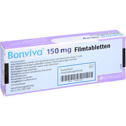 Abbildung: Bonviva 150 mg Filmtabletten 3 St, Filmtabletten PZN 00607245