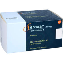 Abbildung: Seroxat 20 mg Filmtabletten 100 St, Filmtabletten PZN 00614498