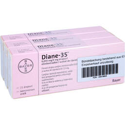 Abbildung: Diane 35 überzogene Tabletten 3X21 St, Überzogene Tabletten PZN 00618800