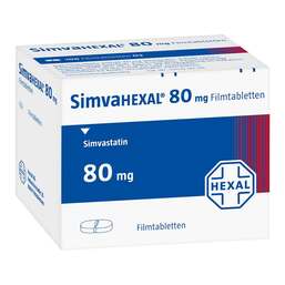Abbildung: Simvahexal 80 mg Filmtabletten 30 St, Filmtabletten PZN 00622523