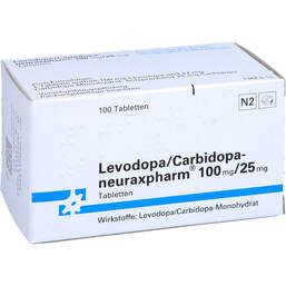 Abbildung: Levodop neuraxpharm 100 / 25 mg Tabletten 100 St, Tabletten PZN 00624433